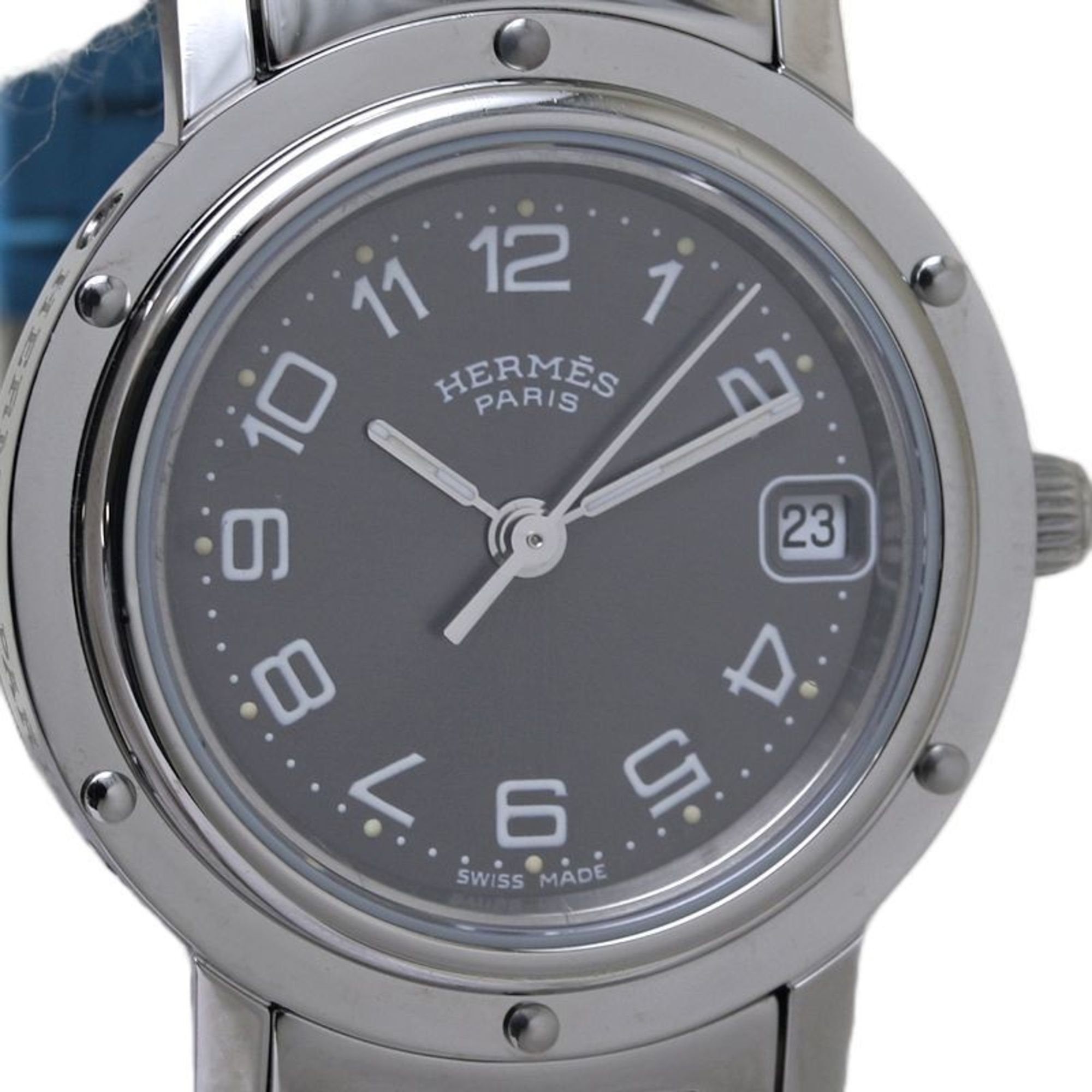 HERMES Clipper CL4.210.230 3758 Old Buckle Stainless Steel Ladies 130224 Watch