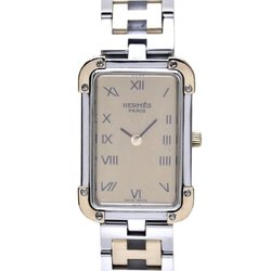 HERMES Cloajour CR1.220.430 3760 Stainless Steel xGP (Gold Plated) Women's 130233 Watch