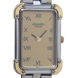 HERMES Cloajour CR1.220.430 3760 Stainless Steel xGP (Gold Plated) Women's 130233 Watch