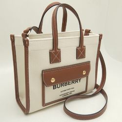 BURBERRY Freya Tote 80441431 bag Canvas x leather Natural Tan 251907