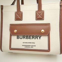 BURBERRY Freya Tote 80441431 bag Canvas x leather Natural Tan 251907