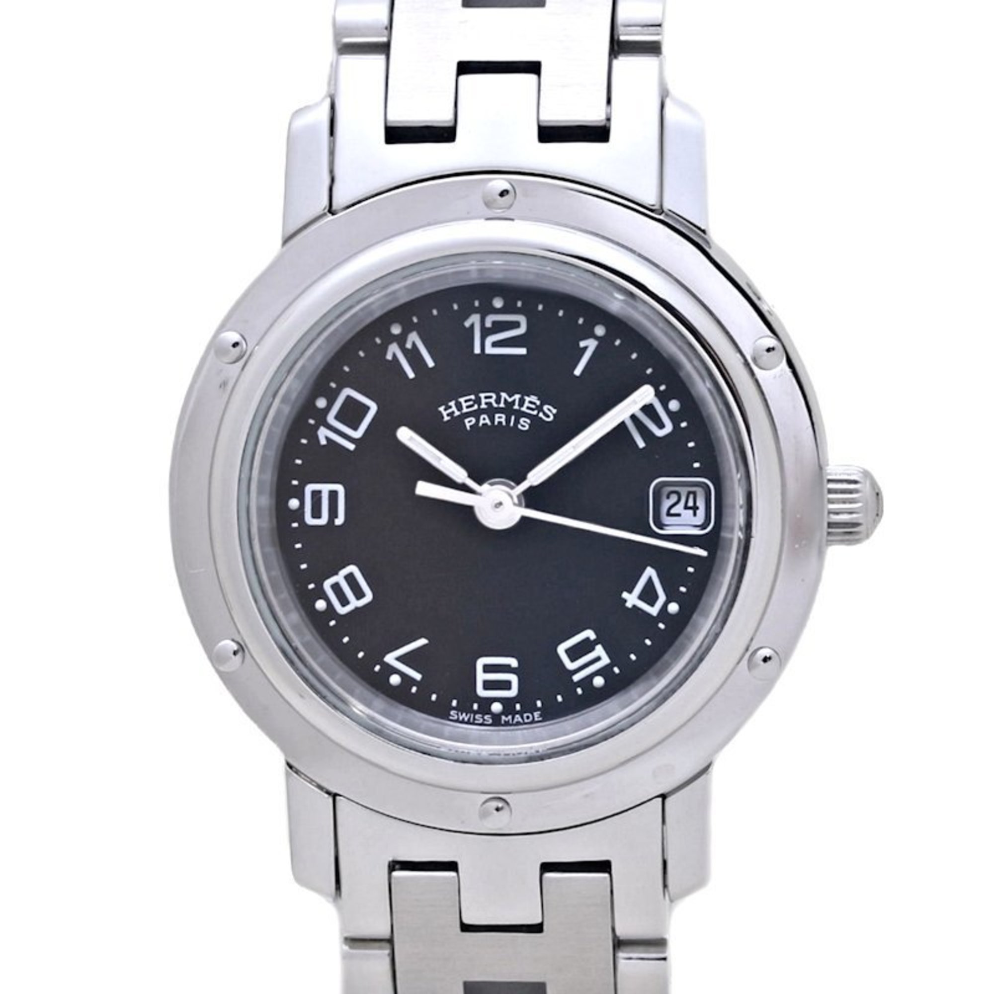 HERMES Clipper CL4.210.330 3758 Old Buckle Stainless Steel Ladies 130226 Watch