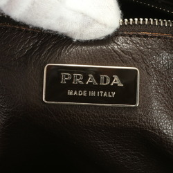 Prada Boston camel leather handbag tote shoulder bag ladies