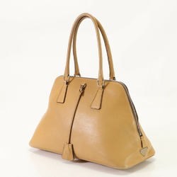 Prada Boston camel leather handbag tote shoulder bag ladies