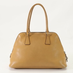 Prada Boston camel leather handbag tote shoulder bag ladies