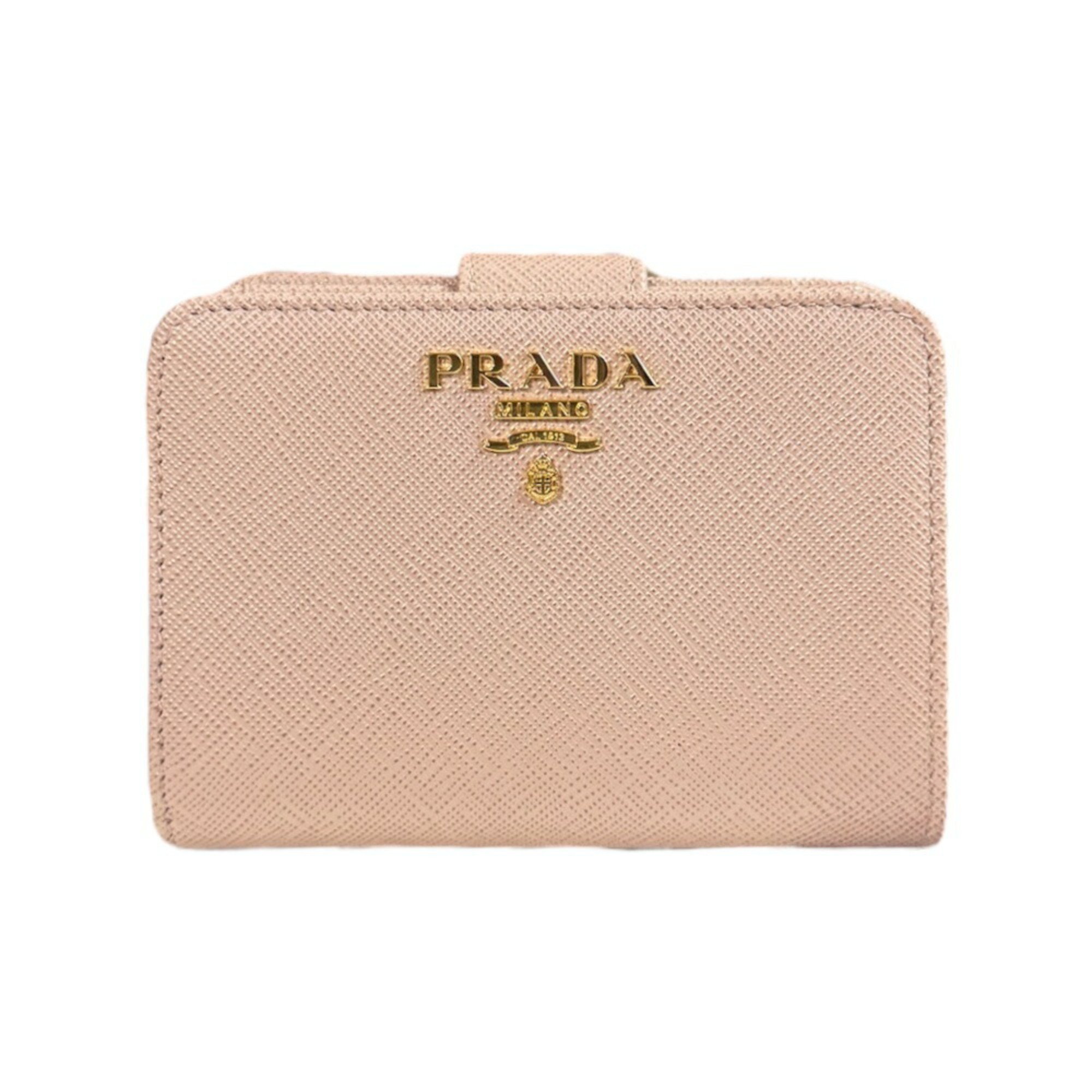 Prada Saffiano Bi-fold Wallet Leather 1ML018 Women's PRADA