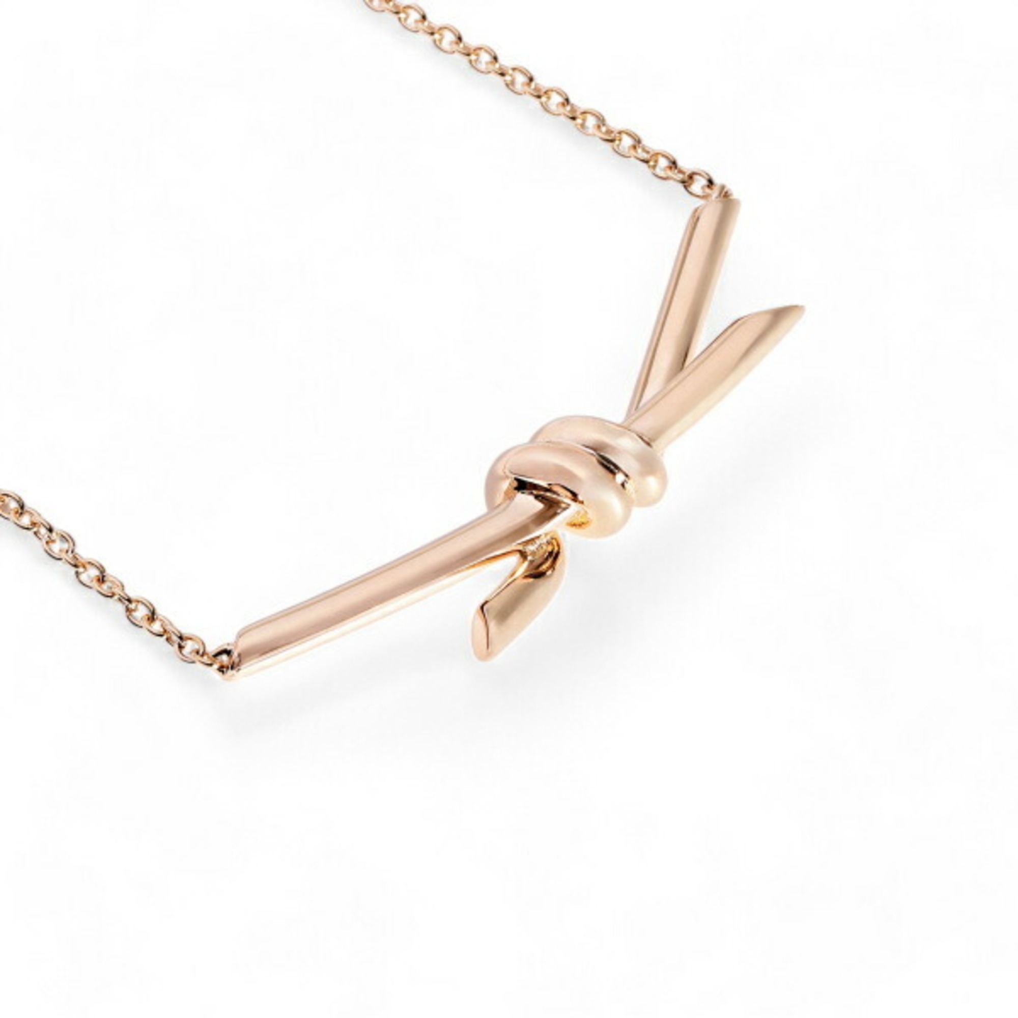 Tiffany Knot 18k Rose Gold Necklace