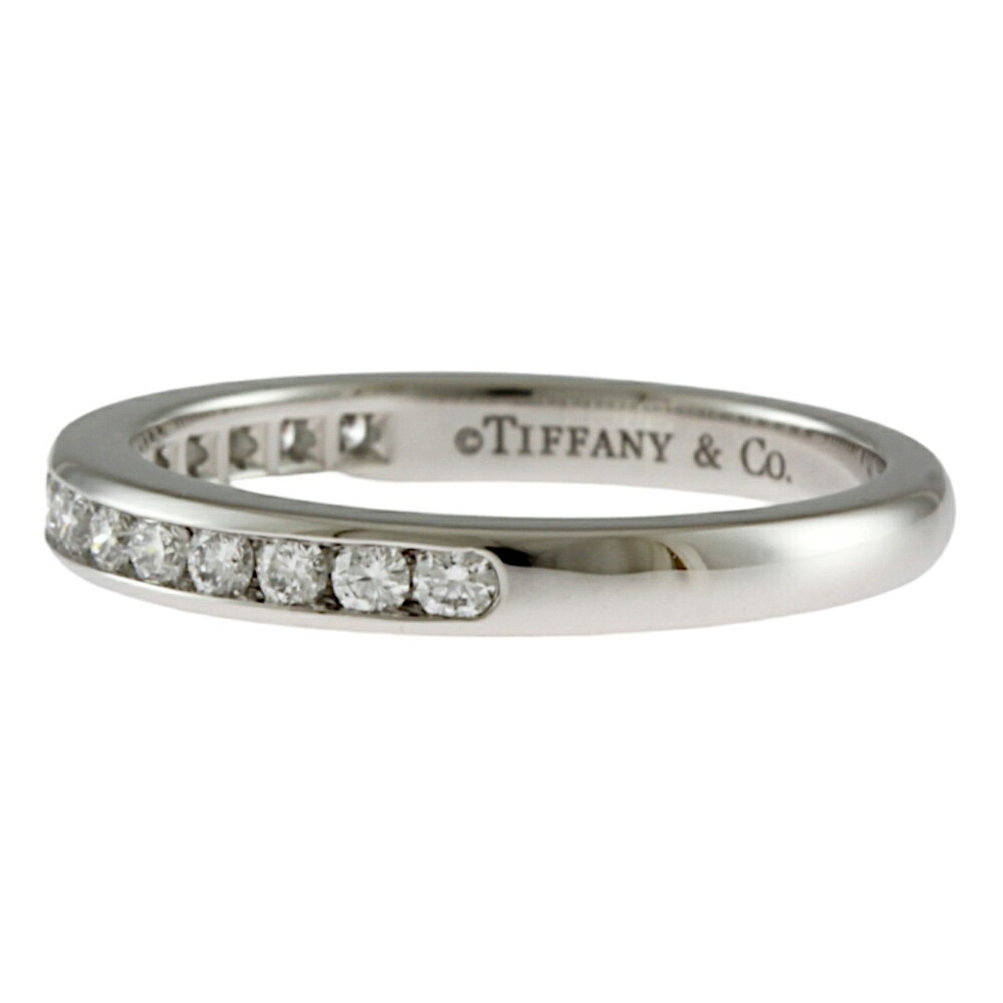 Tiffany Setting Wedding Band Half Circle Ring Size 9 Pt950 Platinum Diamond Ladies TIFFANY&Co.