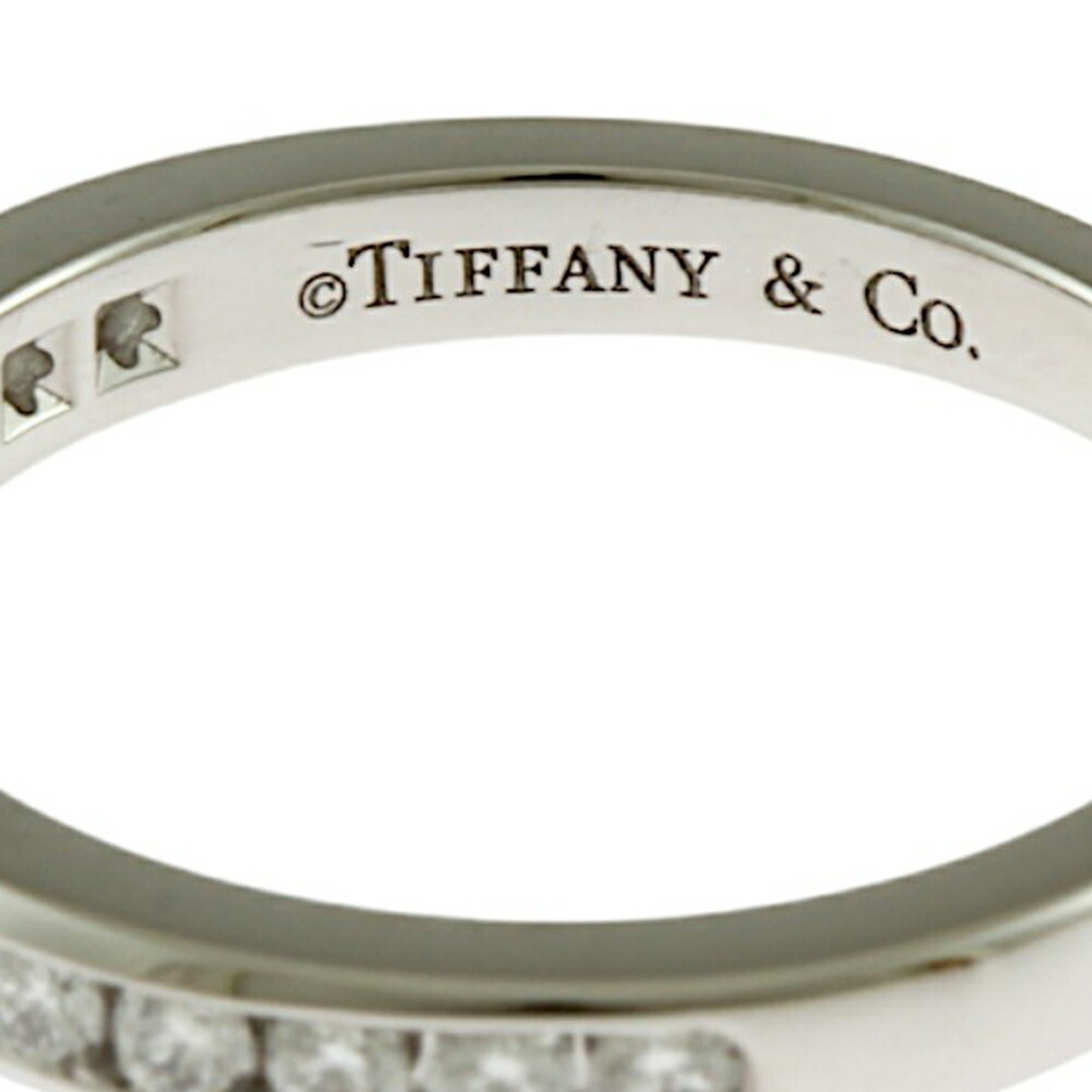 Tiffany Setting Wedding Band Half Circle Ring Size 9 Pt950 Platinum Diamond Ladies TIFFANY&Co.