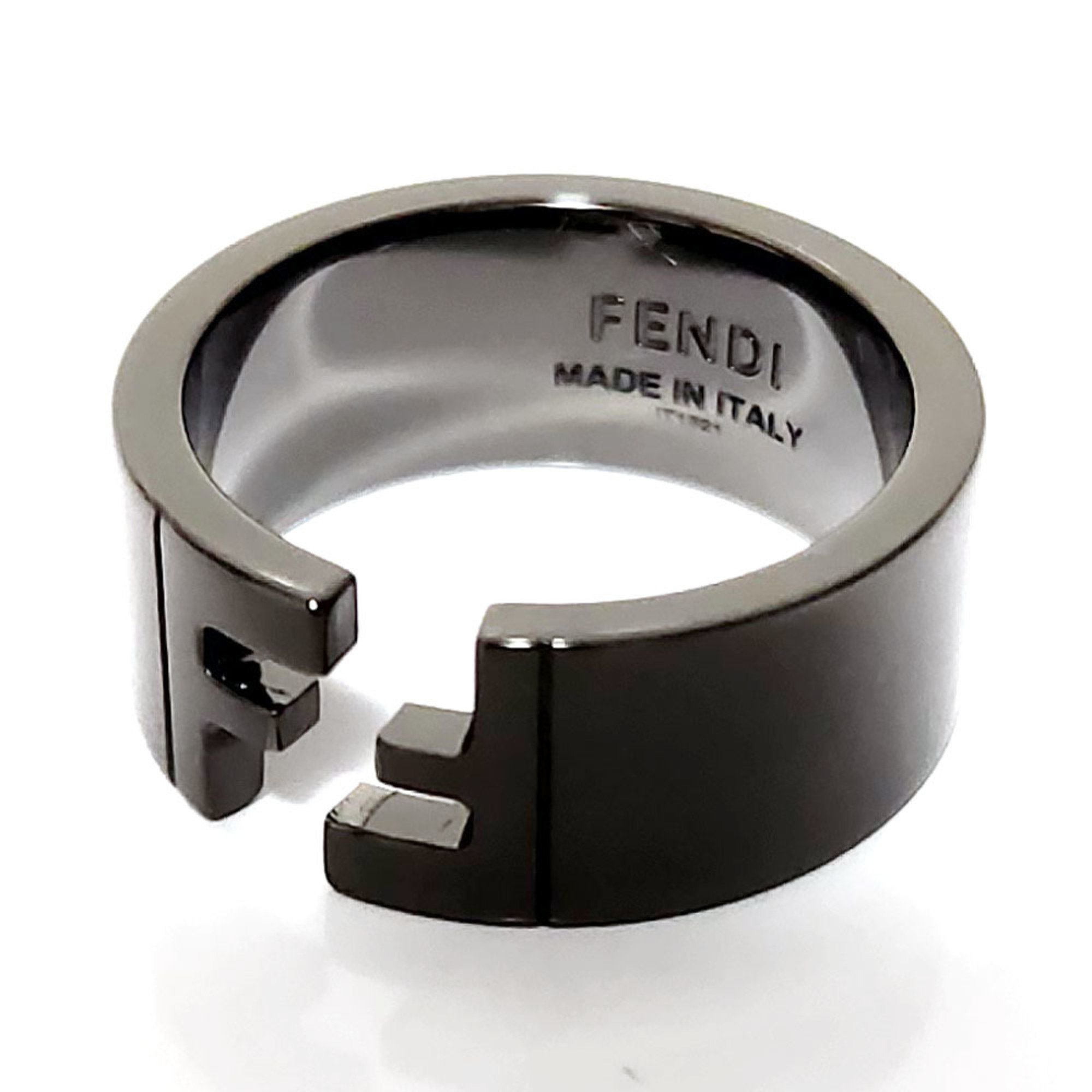 FENDI FF Ring Gunmetallic Metal Men s eLADY Globazone