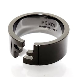 FENDI FF Ring Gunmetallic Metal Men's