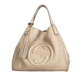 Gucci Cellarius Interlocking G Soho Tote Bag Leather 282309 Gold Women's GUCCI