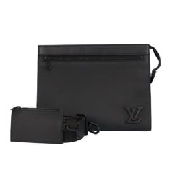 Louis Vuitton Voyage Aerogram Shoulder Bag Leather Black Men's LOUIS VUITTON 2WAY