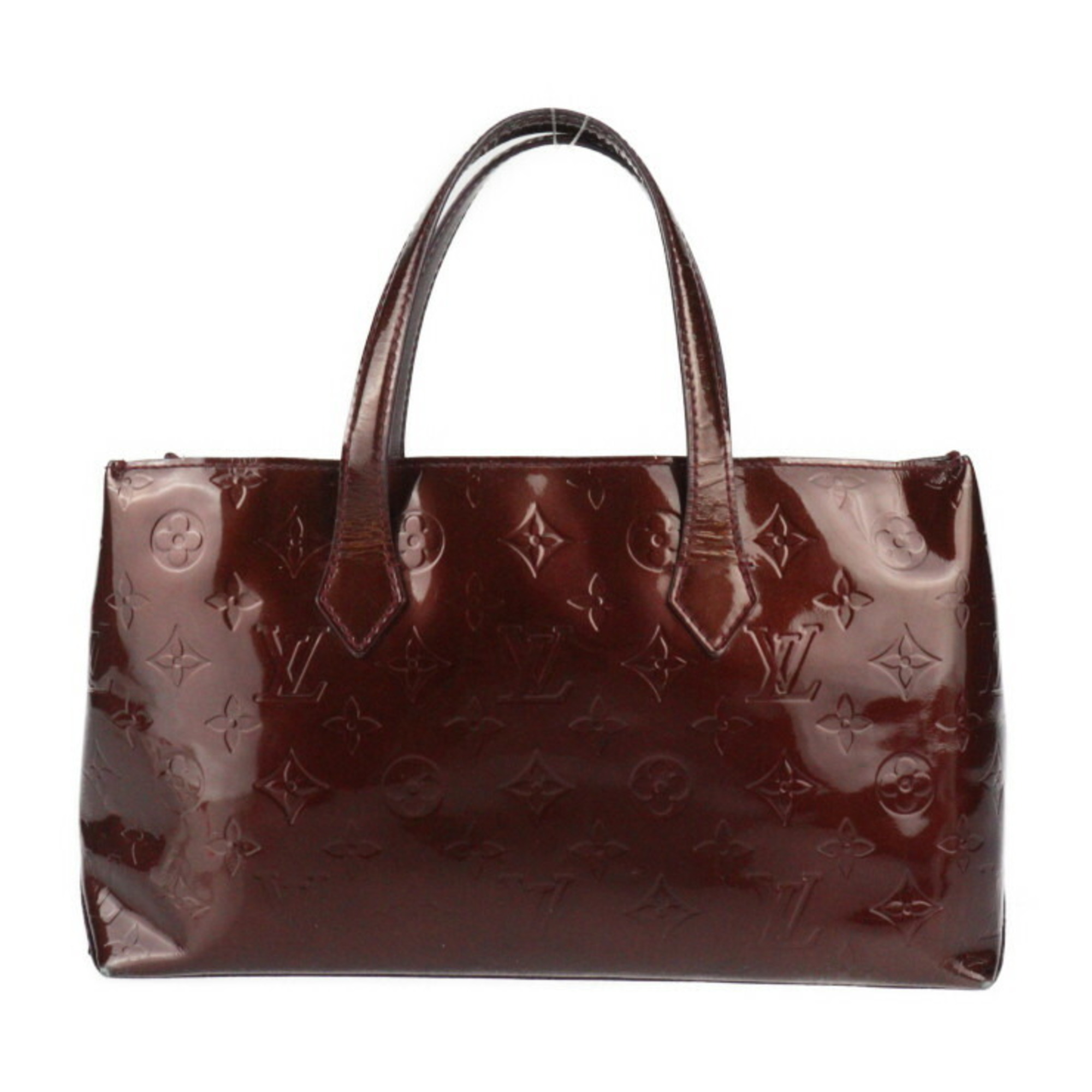 LOUIS VUITTON Louis Vuitton Wilshire PM Monogram Vernis Handbag M91644 Patent Leather Rouge Fauvist Purple Tote Bag