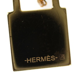 HERMES O'Kelly PM Necklace Metal Swift Leather Pink Gold Padlock Motif Pendant D Engraved