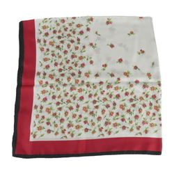 PRADA Prada Scarf 100% Silk White Pink Black Multicolor Large Flower