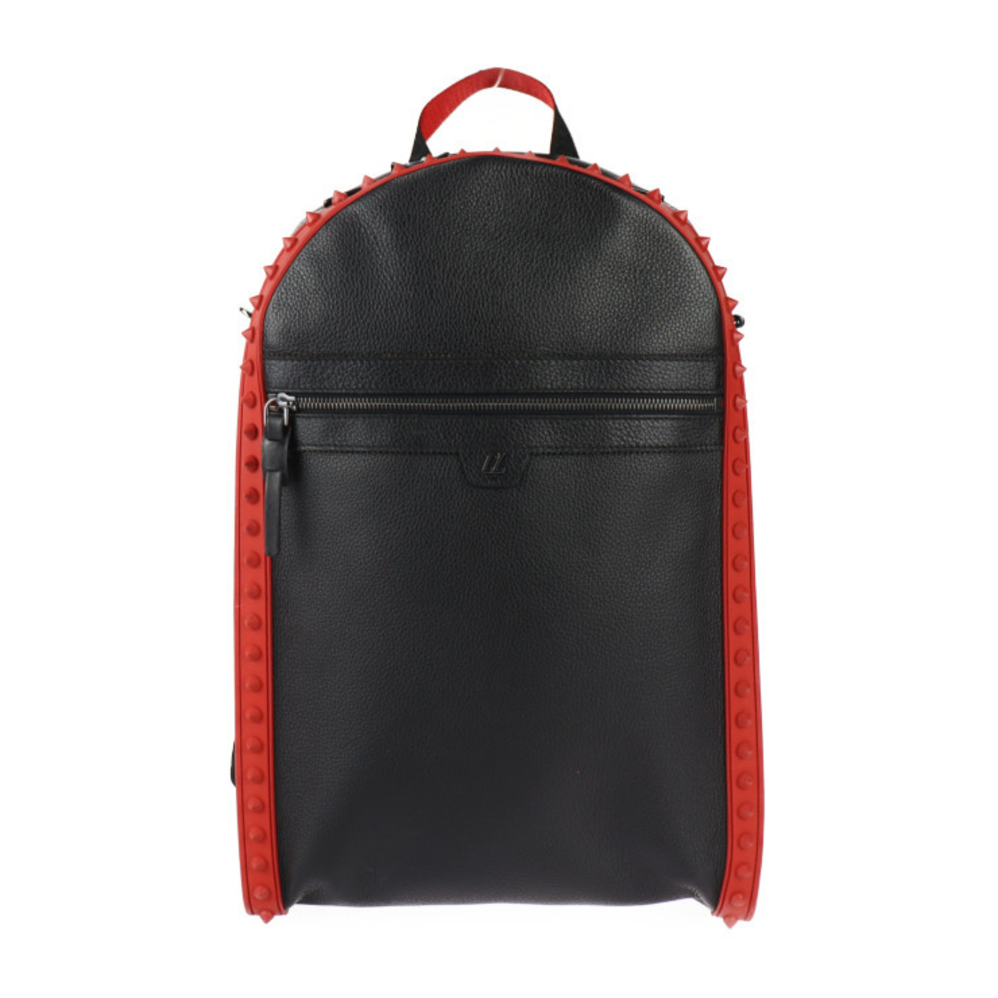 Christian Louboutin BACKPARIS Backpack/Daypack 1225145 Leather Rubber Black Red Backpack Spike Studs