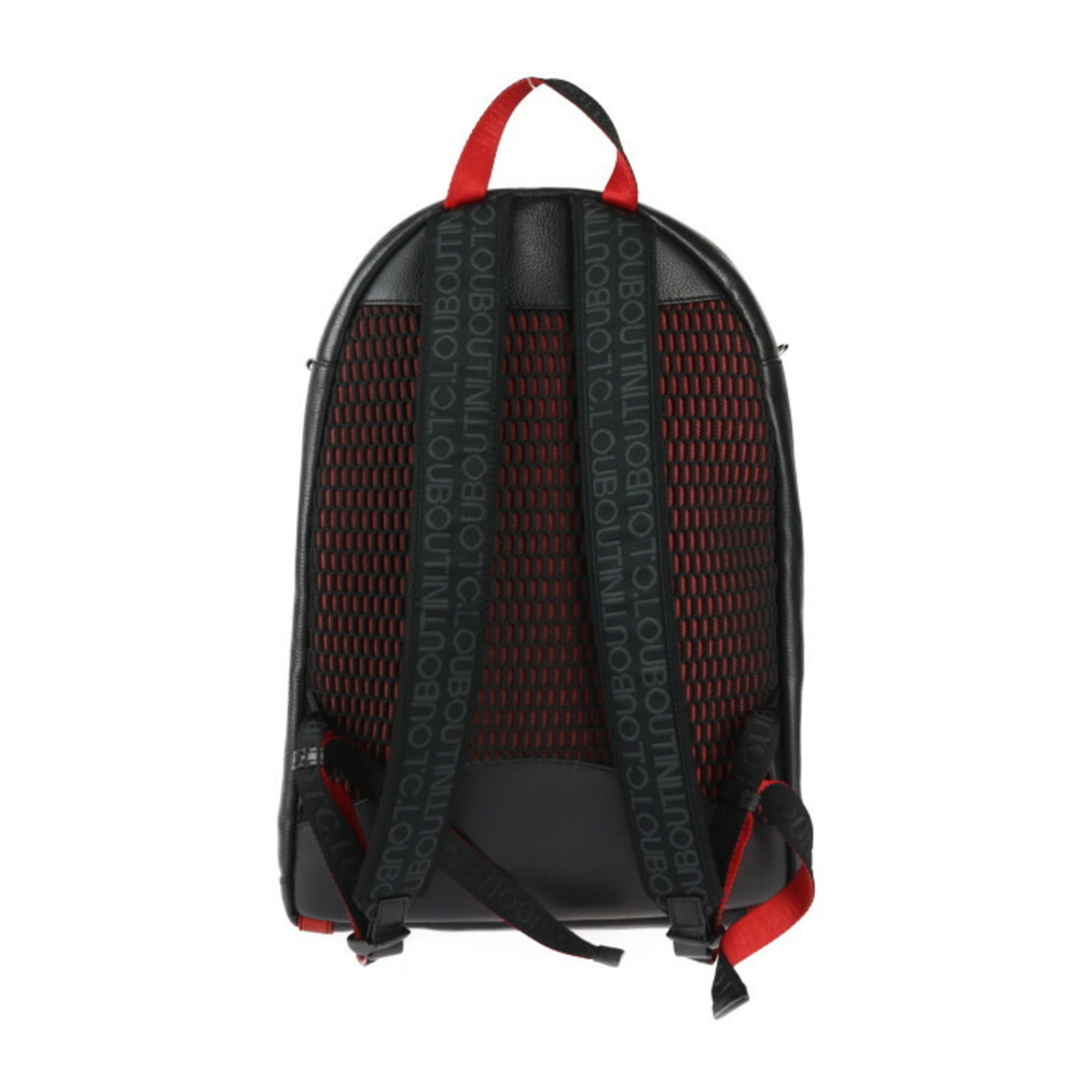 Christian Louboutin BACKPARIS Backpack/Daypack 1225145 Leather Rubber Black Red Backpack Spike Studs