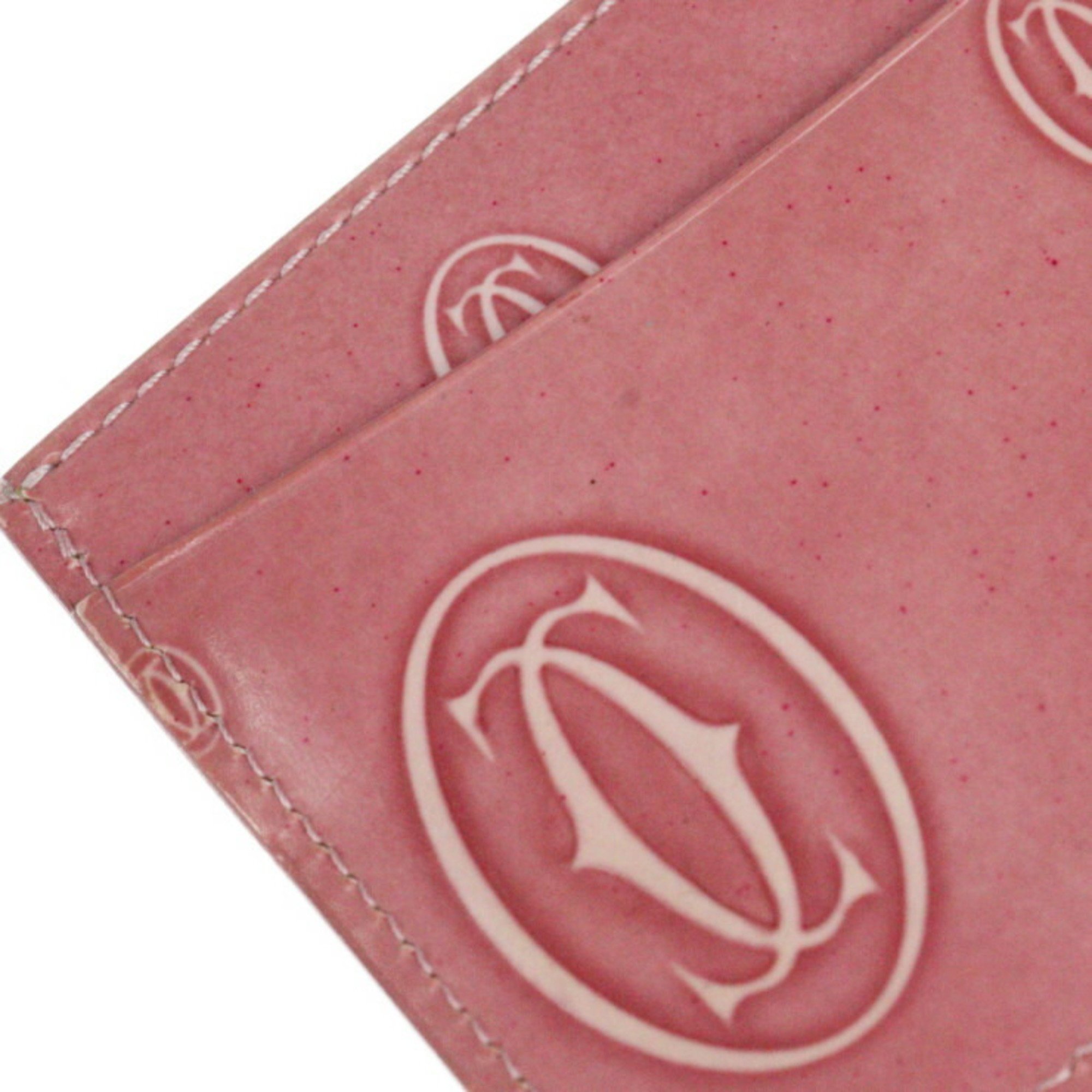 CARTIER Happy Birthday Business Card Holder/Card Case L3001477 Patent Leather Pink Holder Pass