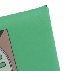 HERMES Hermes Calvi Duo Selle en Desordres Business card holder/card case Veau Swift Vert Comix Multicolor holder Wallet/coin Coin purse W stamp