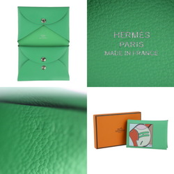 HERMES Hermes Calvi Duo Selle en Desordres Business card holder/card case Veau Swift Vert Comix Multicolor holder Wallet/coin Coin purse W stamp