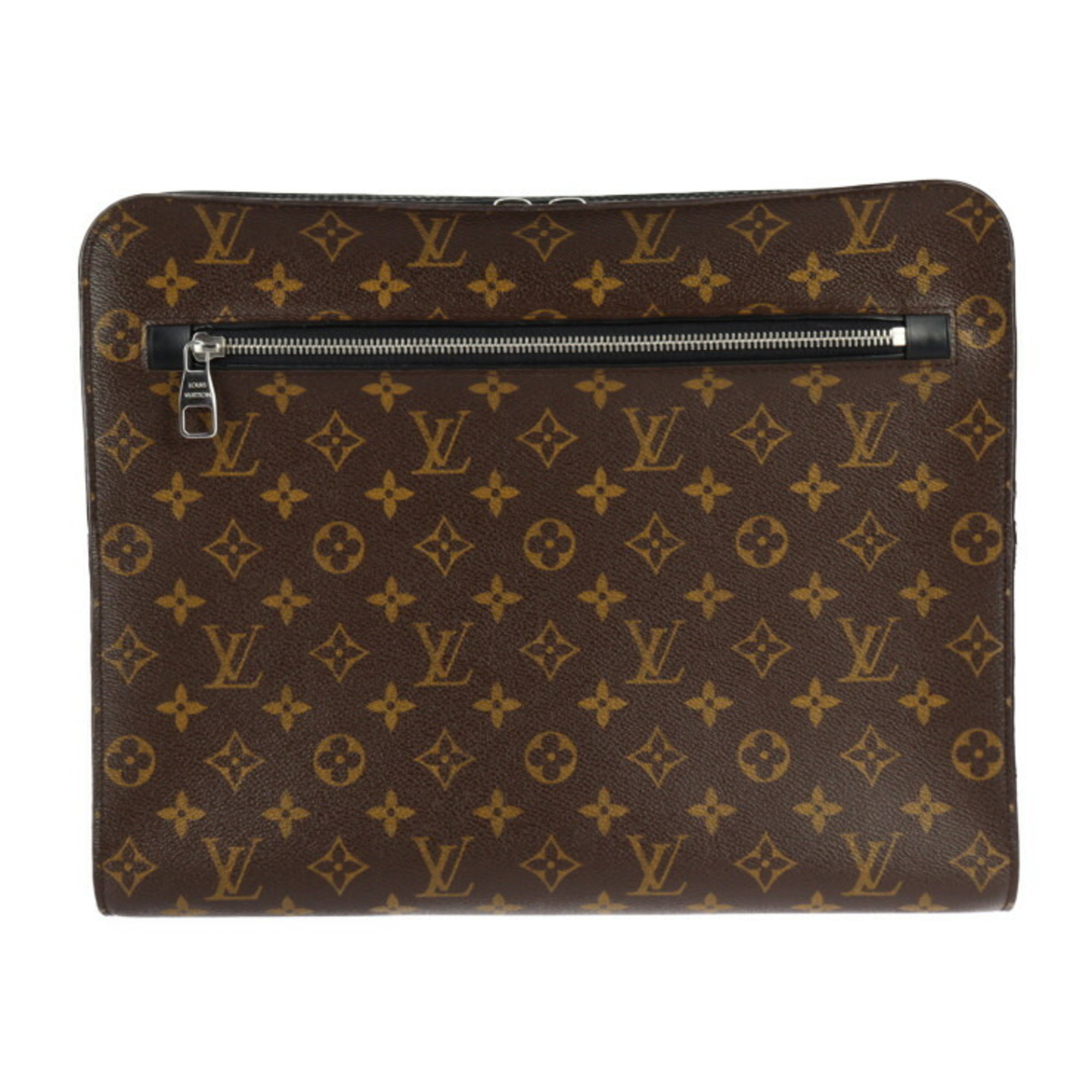 LOUIS VUITTON Louis Vuitton Portfolio Monogram Macassar Second Bag M40301 Leather Brown Black Clutch