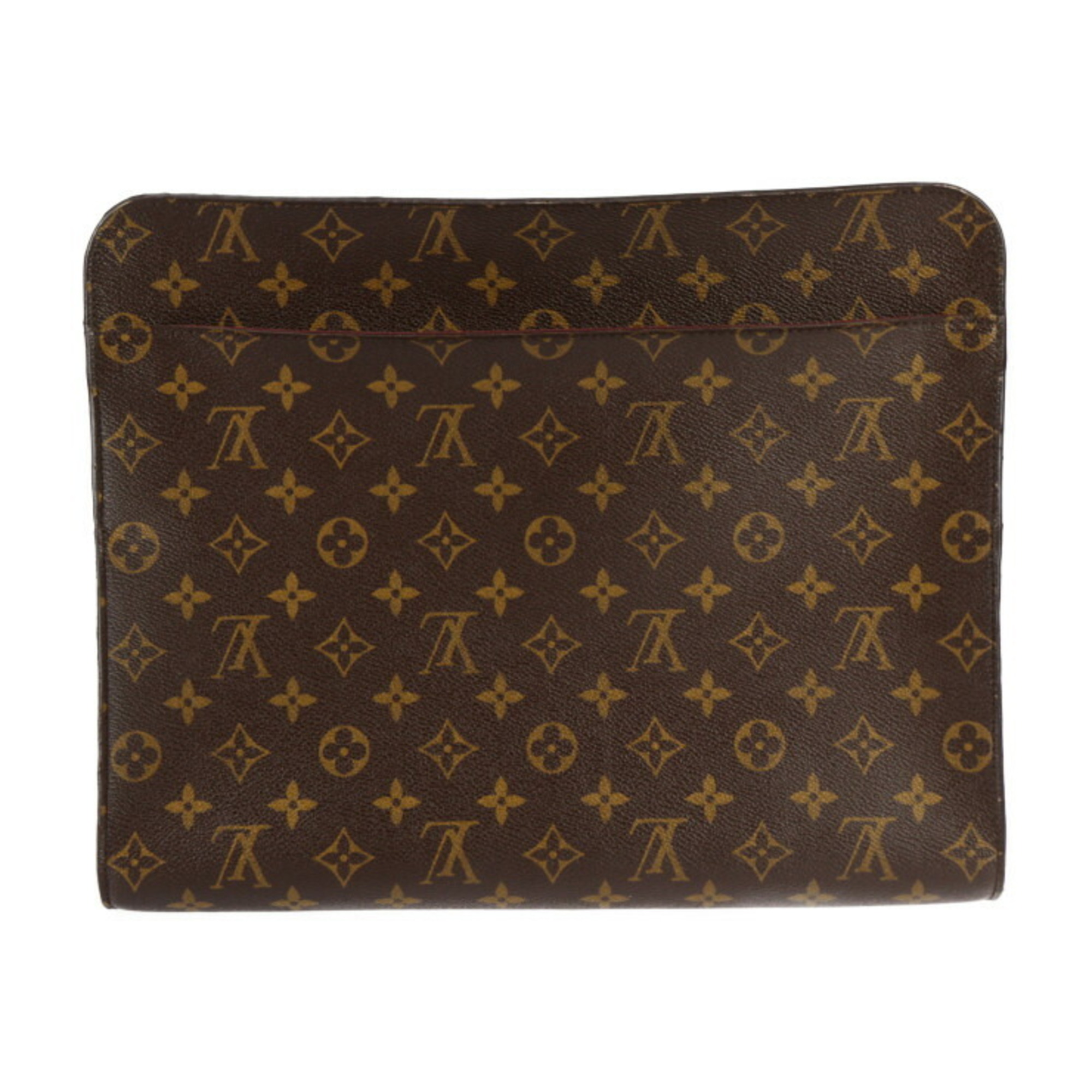 LOUIS VUITTON Louis Vuitton Portfolio Monogram Macassar Second Bag M40301 Leather Brown Black Clutch