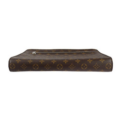 LOUIS VUITTON Louis Vuitton Portfolio Monogram Macassar Second Bag M40301 Leather Brown Black Clutch