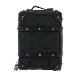 LOUIS VUITTON Louis Vuitton Porto Cle Backpack Trunk Monogram Keychain M00850 Taurillon Leather Black Bag Charm