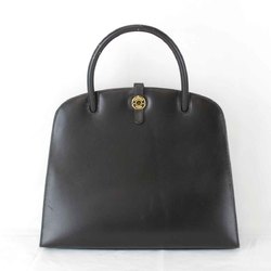 HERMES Hermes Dalvi G engraved handbag leather black ladies