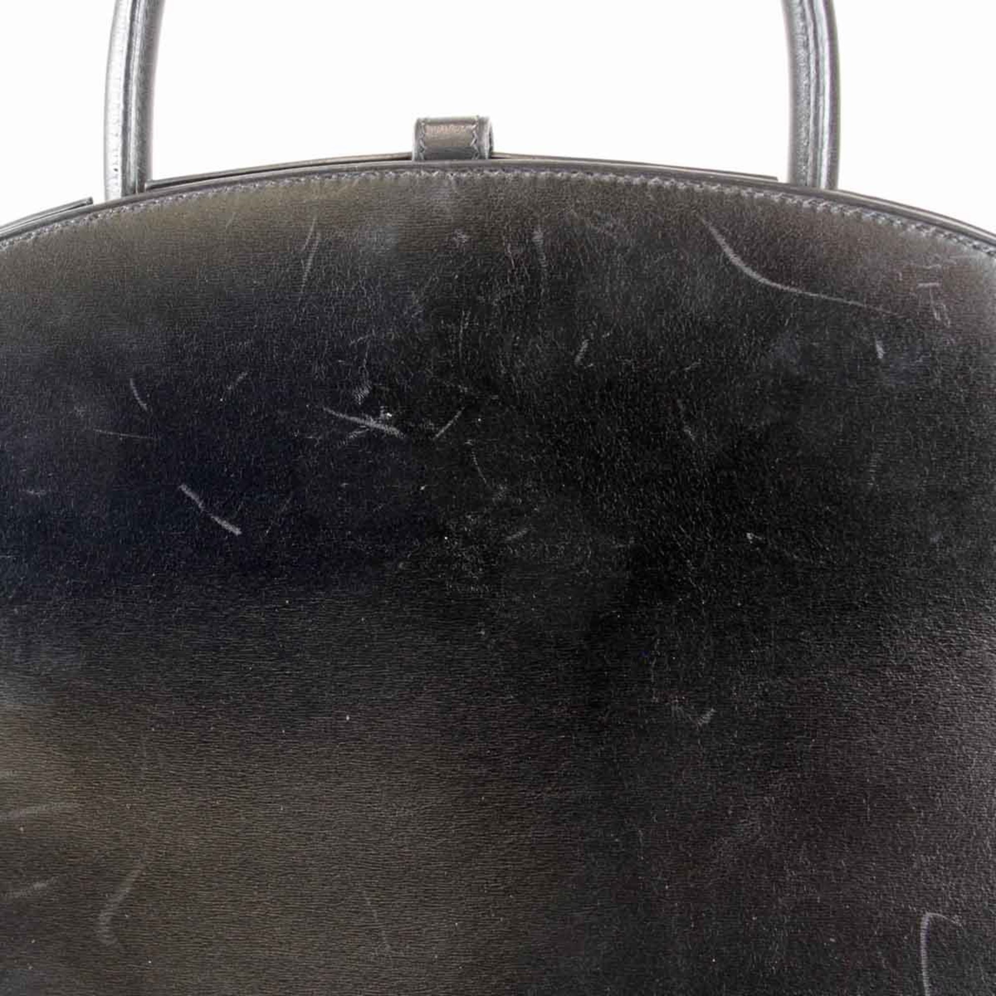 HERMES Hermes Dalvi G engraved handbag leather black ladies