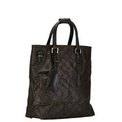 Gucci GG Nylon Shoulder Bag Tote 012-0380-08 Brown Leather Women's GUCCI