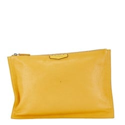 Givenchy Clutch Bag Second TE0134 Yellow Leather Women's