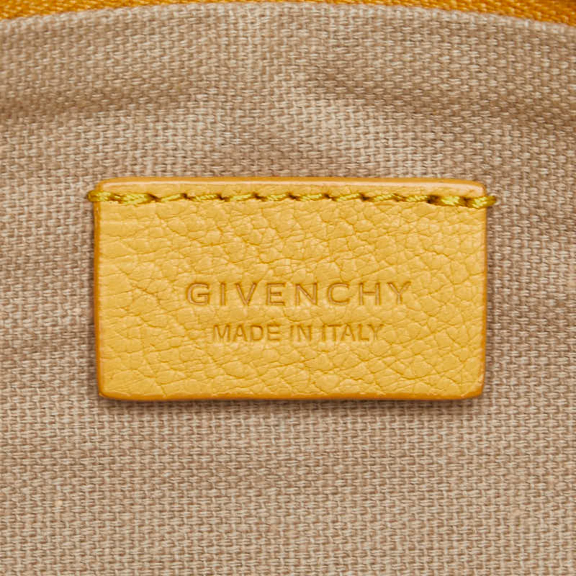 Givenchy Clutch Bag Second TE0134 Yellow Leather Women's