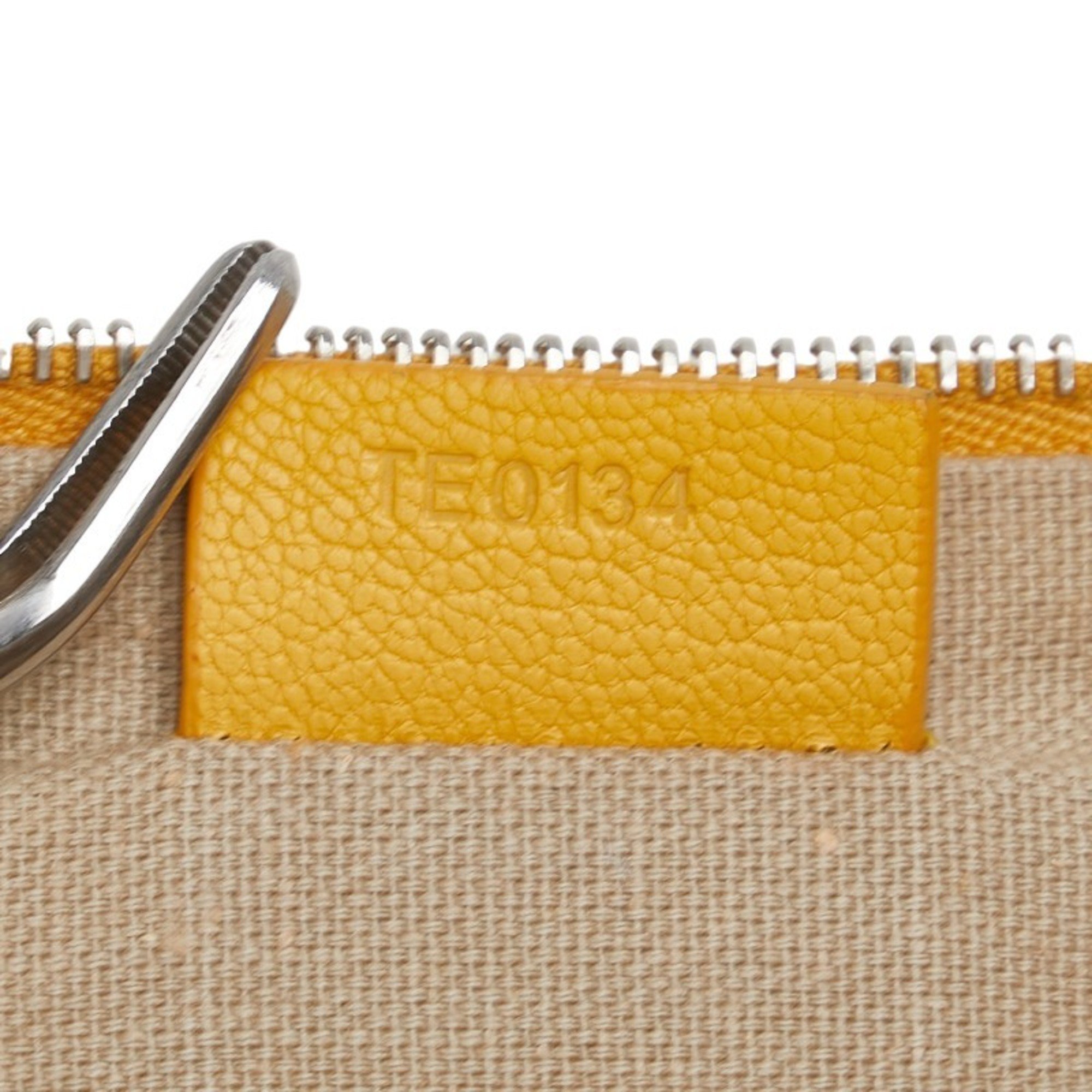 Givenchy Clutch Bag Second TE0134 Yellow Leather Women's