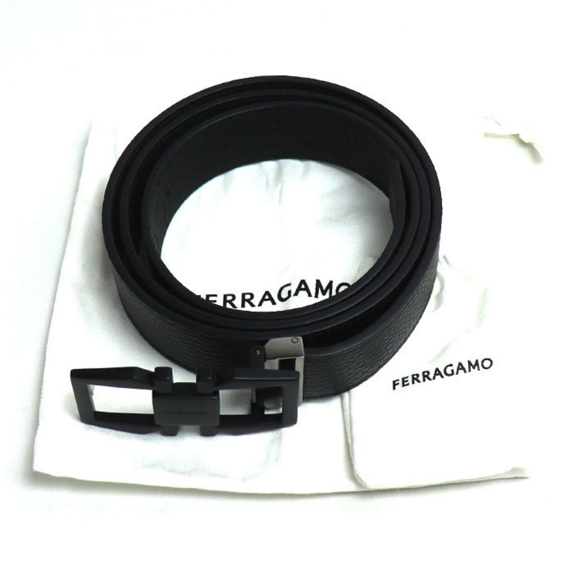 Salvatore Ferragamo Double Gancini Belt Black 670251 776323 Reversible Men's