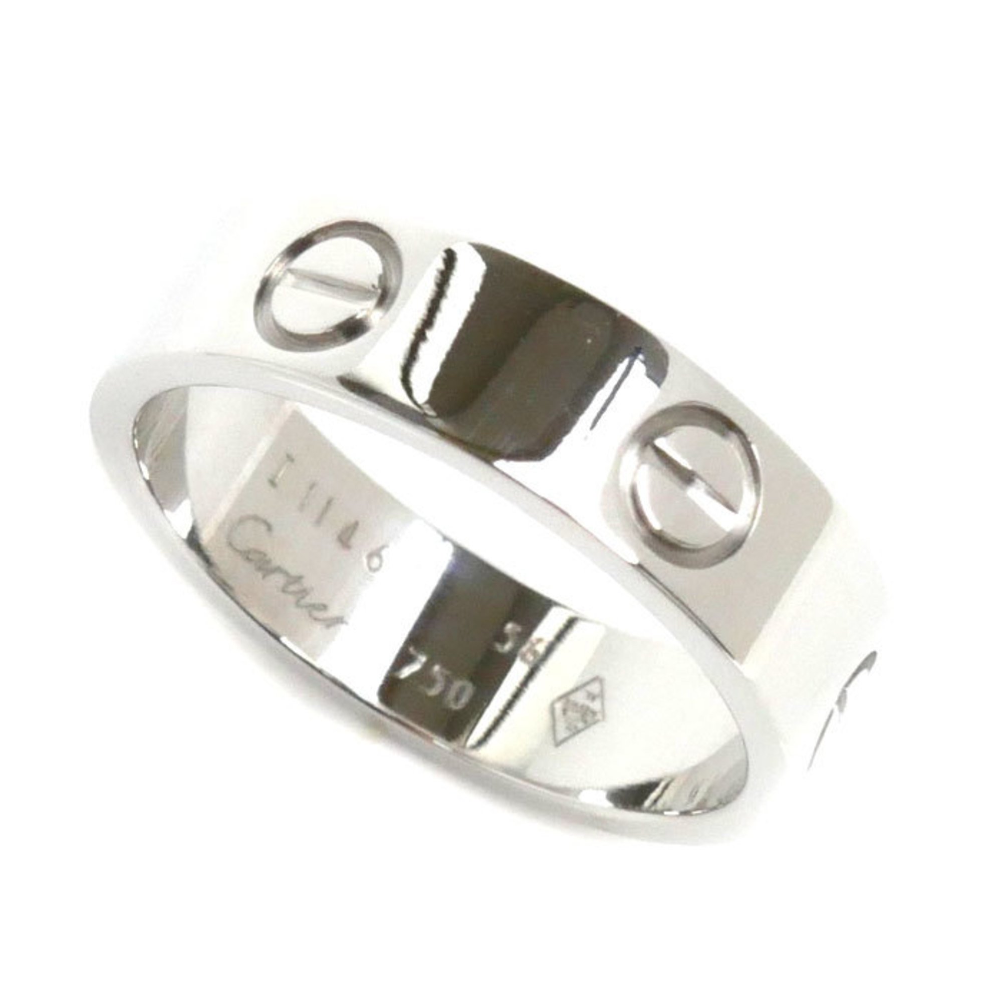 CARTIER Cartier K18WG White Gold Love Ring B4022656 Size 15.5 56 7.2g Women's