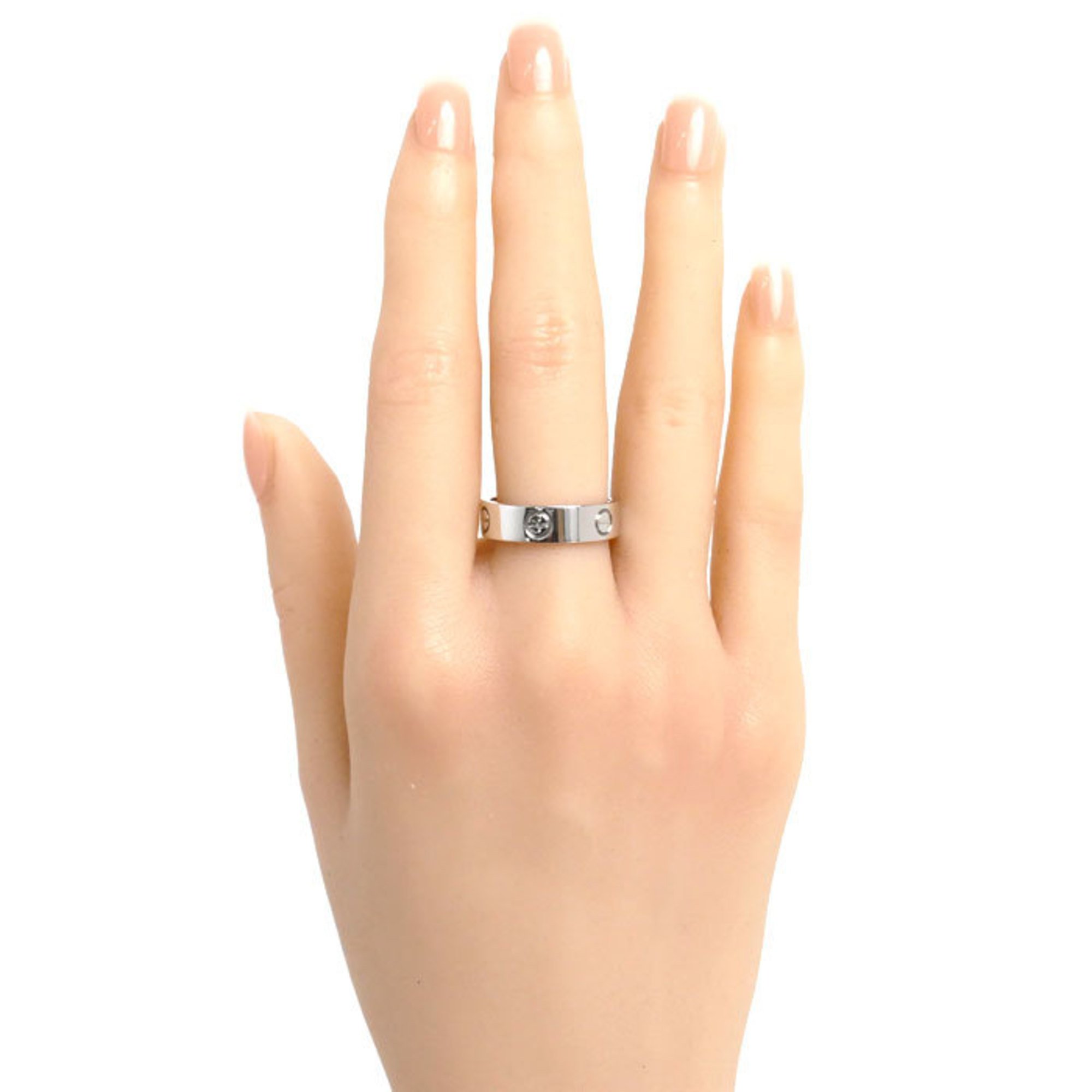 CARTIER Cartier K18WG White Gold Love Ring B4022656 Size 15.5 56 7.2g Women's