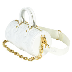 LOUIS VUITTON Papillon BB Bubble Gram Shoulder Bag 3WAY Calfskin M59827 White RFID Handbag