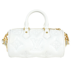 LOUIS VUITTON Papillon BB Bubble Gram Shoulder Bag 3WAY Calfskin M59827 White RFID Handbag