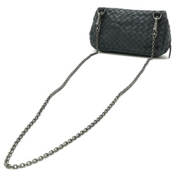 BOTTEGA VENETA Bottega Veneta Intrecciato Shoulder Bag Chain Pochette Pouch Leather Dark Gray 310774