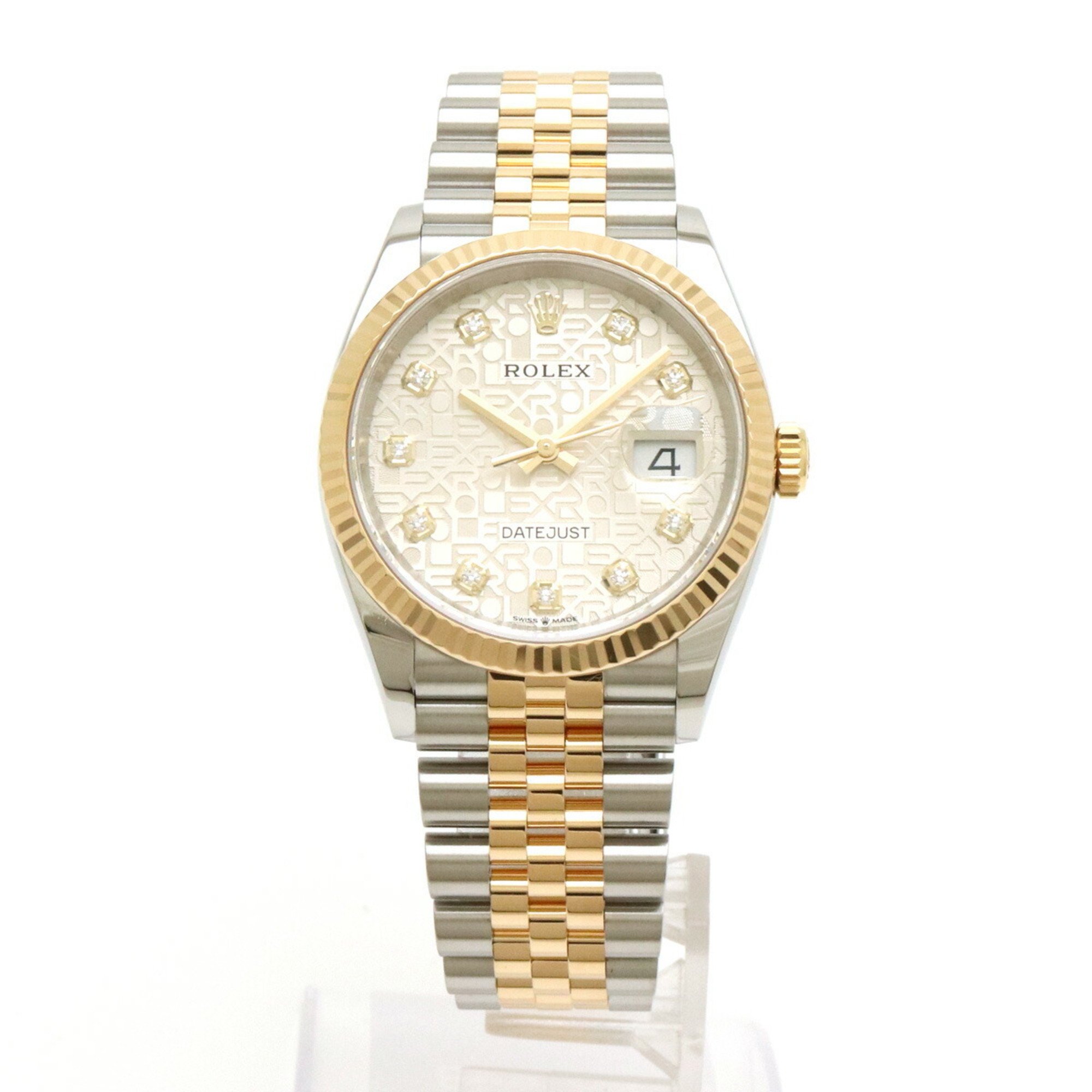 ROLEX Rolex Datejust Silver Computer Dial SS K18YG 10P Diamond Combi Ladies AT Automatic Watch 126233G