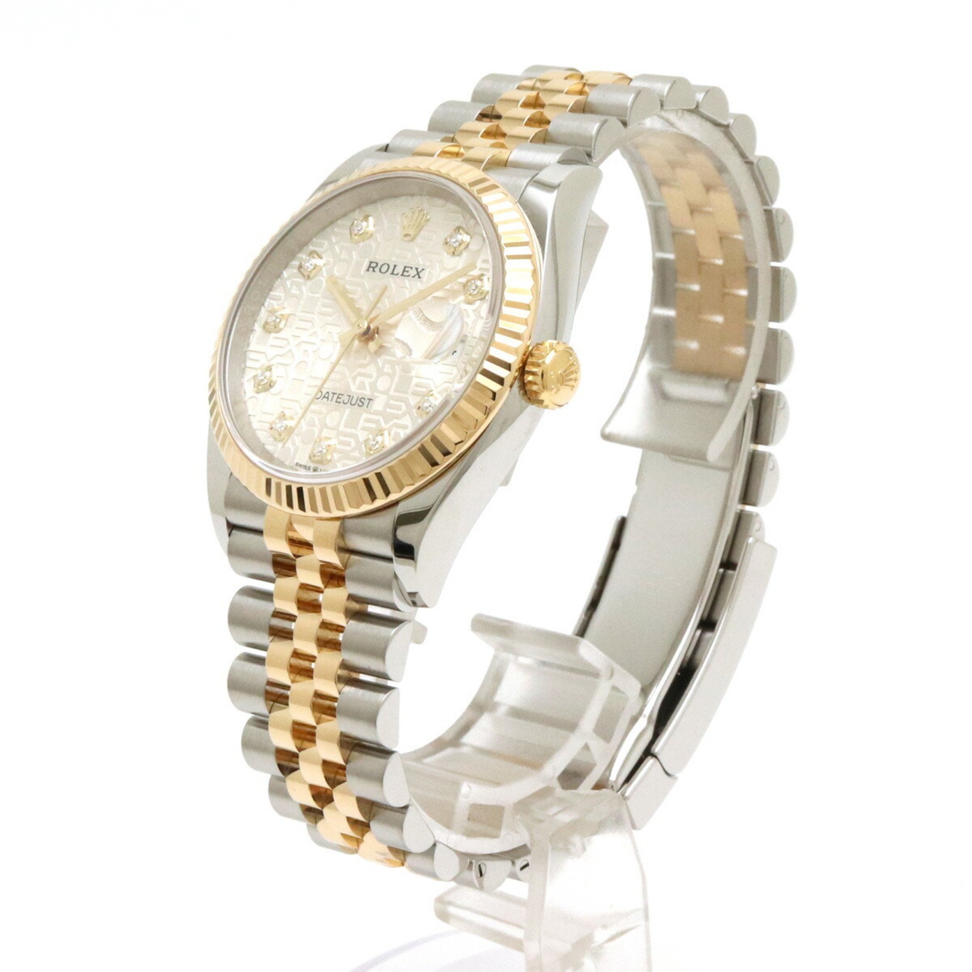 ROLEX Rolex Datejust Silver Computer Dial SS K18YG 10P Diamond Combi Ladies AT Automatic Watch 126233G