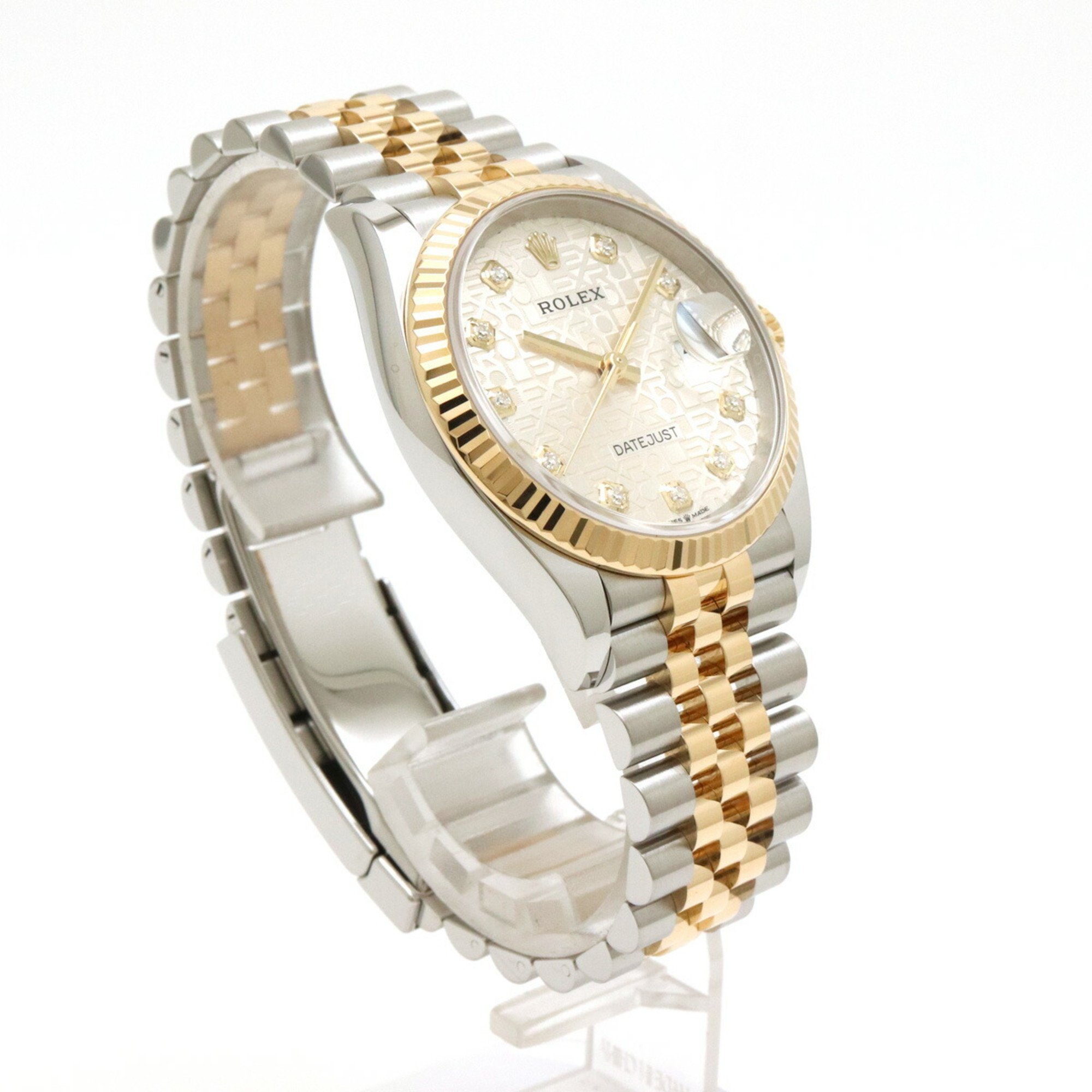 ROLEX Rolex Datejust Silver Computer Dial SS K18YG 10P Diamond Combi Ladies AT Automatic Watch 126233G