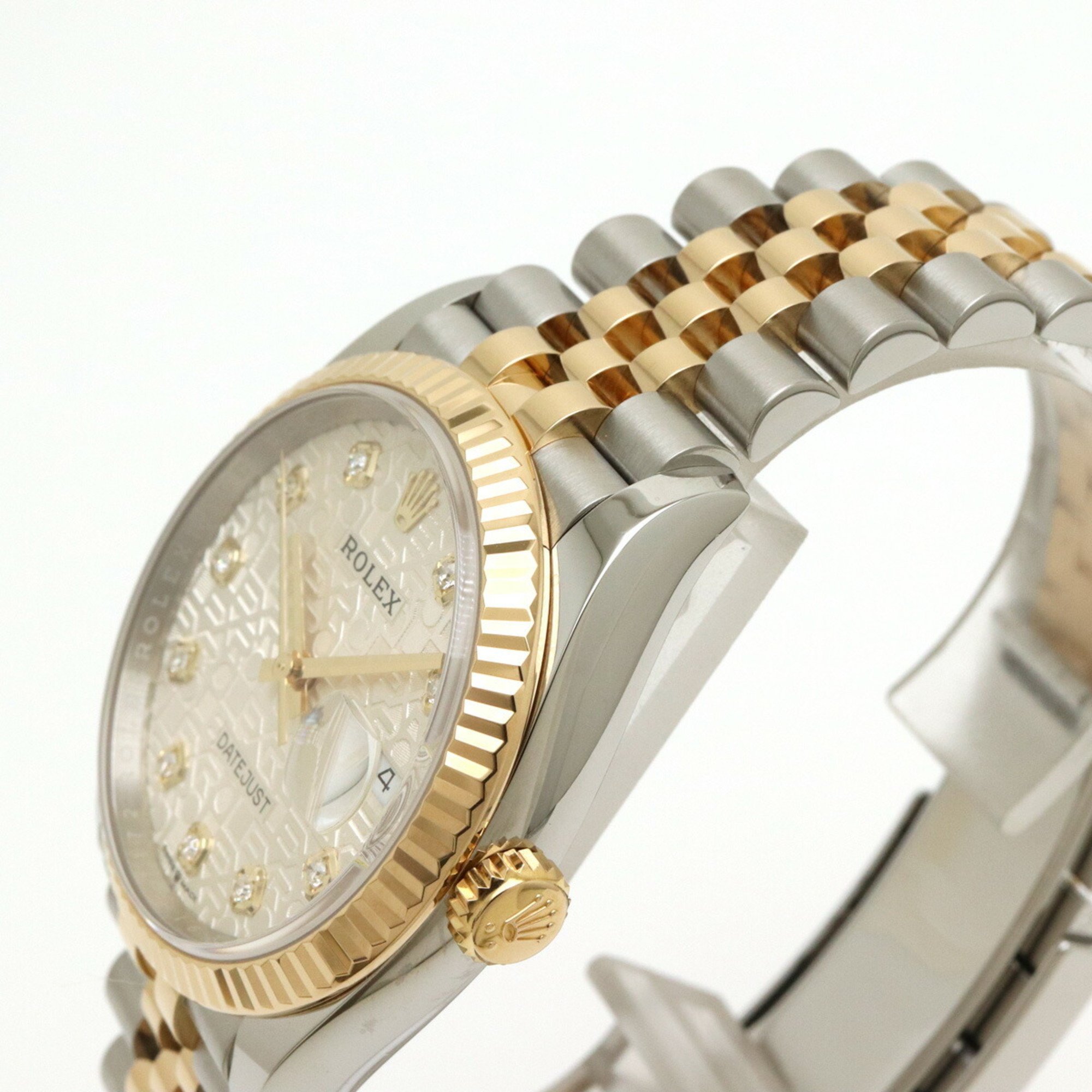 ROLEX Rolex Datejust Silver Computer Dial SS K18YG 10P Diamond Combi Ladies AT Automatic Watch 126233G