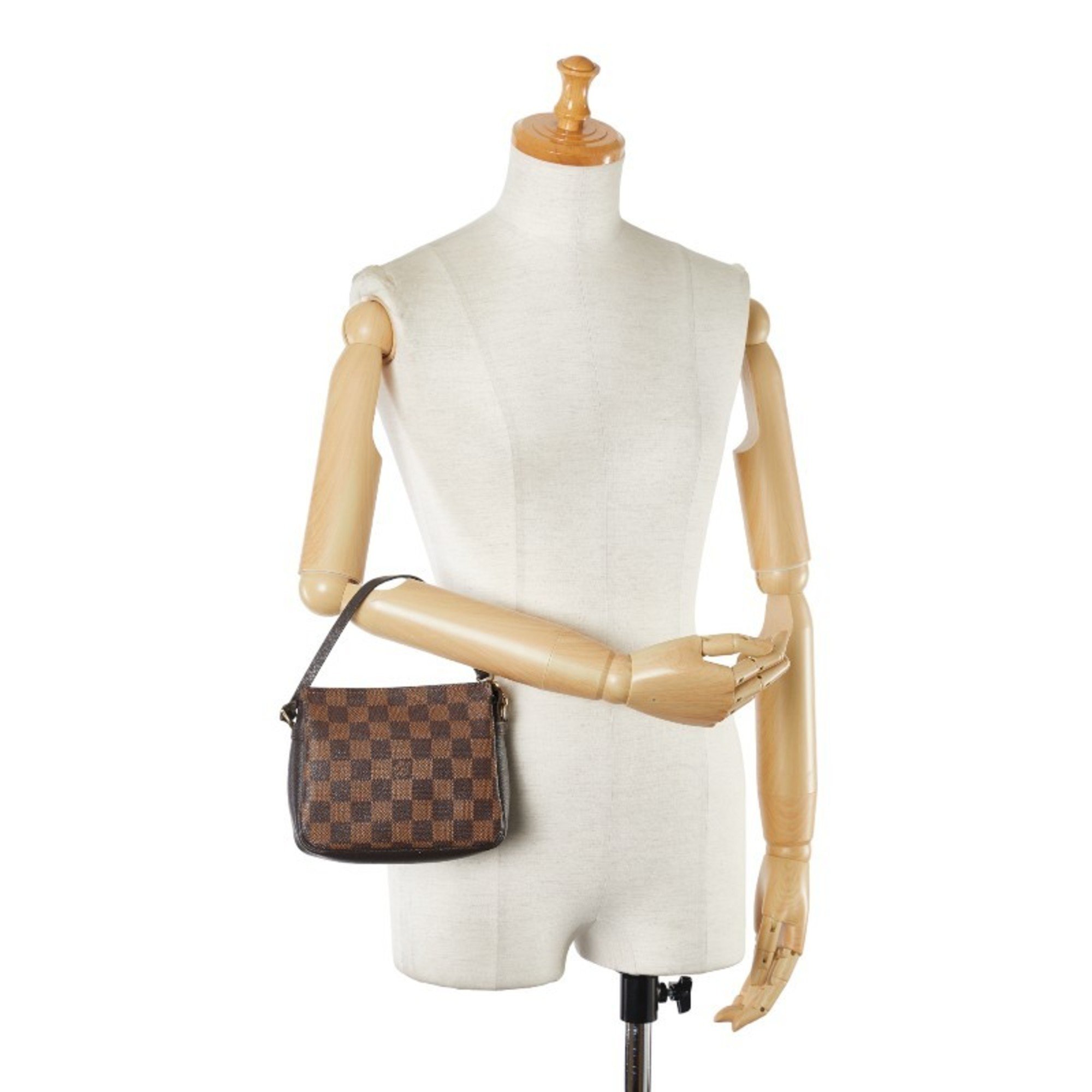 Louis Vuitton Damier Truth Makeup Pouch Shoulder Bag N51982 Brown PVC Leather Women's LOUIS VUITTON