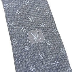 LOUIS VUITTON Monogram Necktie M76832 Men's Silk Grey