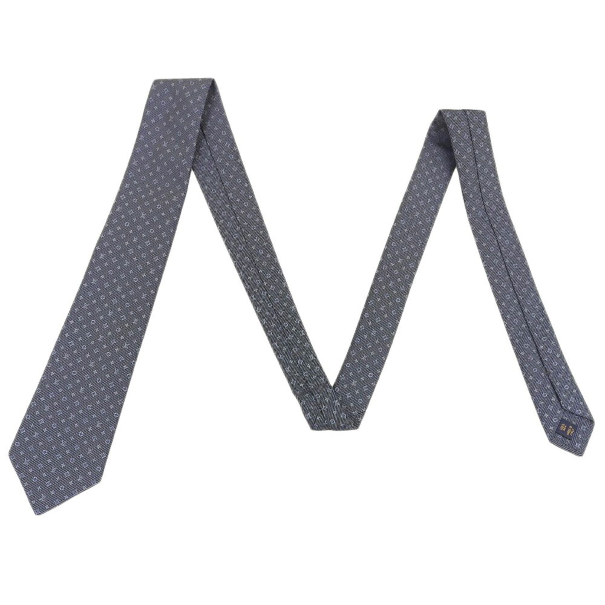 LOUIS VUITTON Cravate Monogram Classic 8CM M70952 Men's Necktie, Silk, Navy