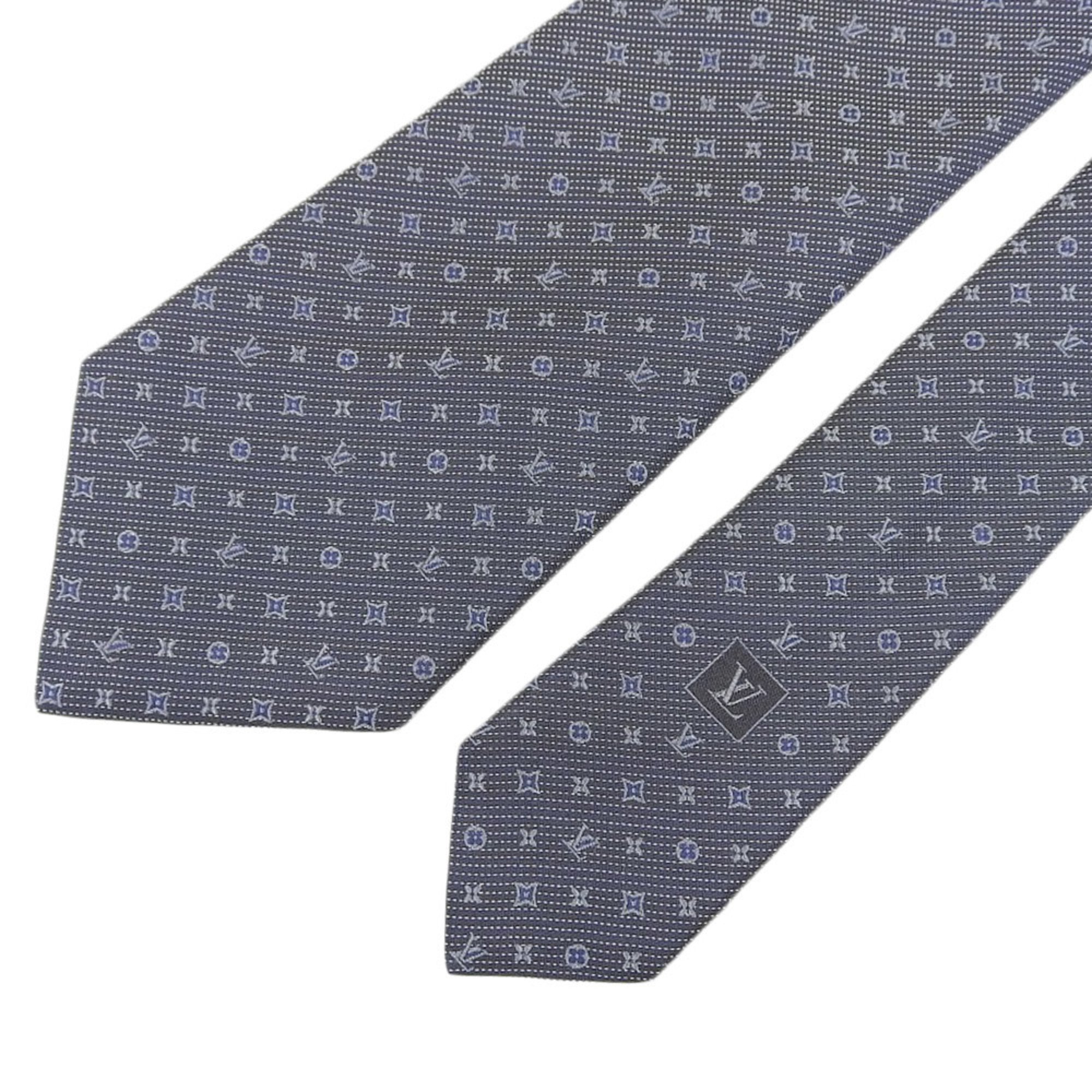 LOUIS VUITTON Cravate Monogram Classic 8CM M70952 Men's Necktie, Silk, Navy