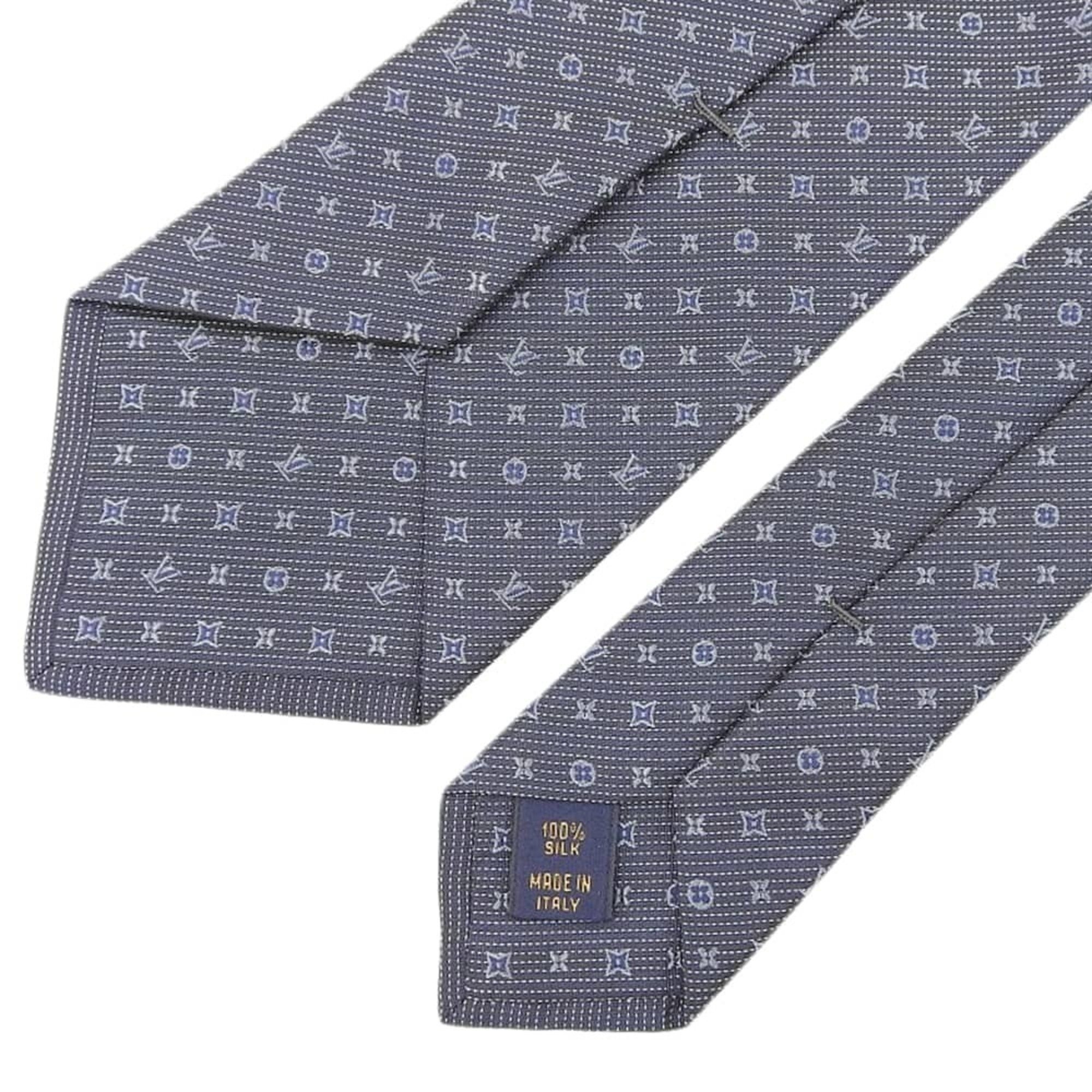 LOUIS VUITTON Cravate Monogram Classic 8CM M70952 Men's Necktie, Silk, Navy